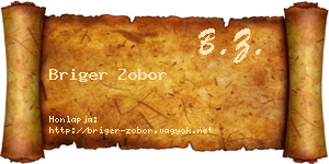 Briger Zobor névjegykártya
